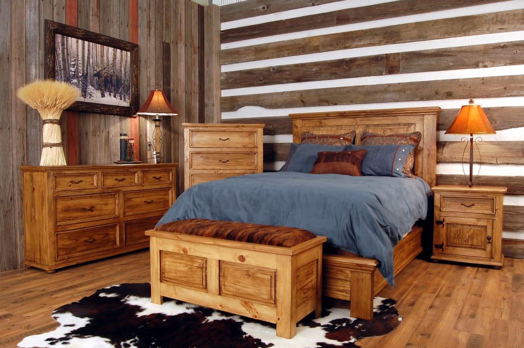 Image of: rustic bedroom with barn wood bedroom furniture