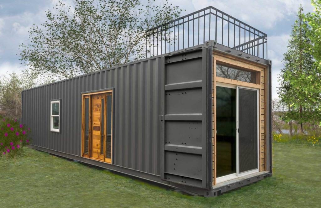 Image of: 500 sq ft tiny house used container
