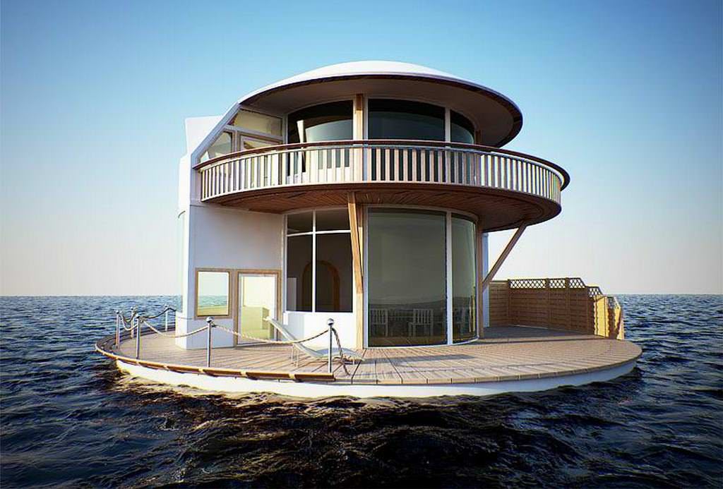 Image of: amazing ideas round tiny floating house
