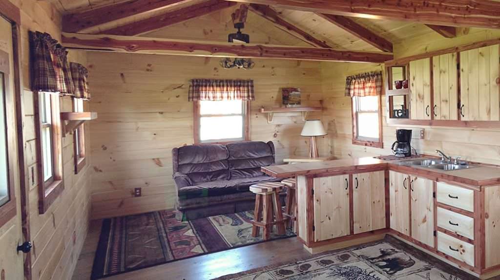 Image of: log cabin tiny house furniture