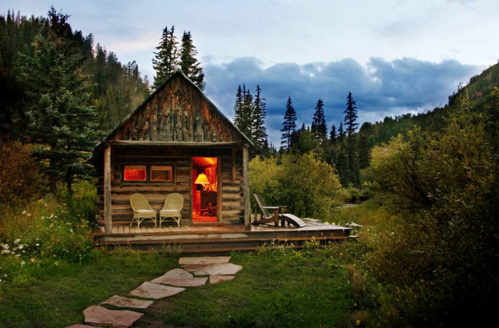 Image of: log cabin tiny houses