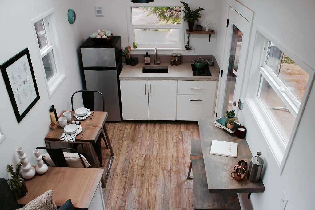 luxury tiny house furniture placement