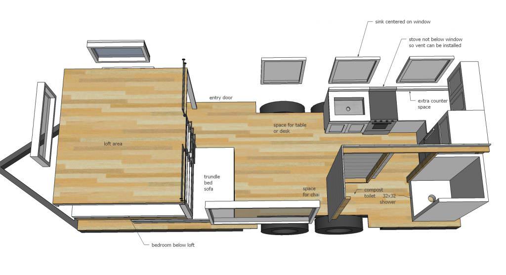 Image of: modern tiny house floor plans