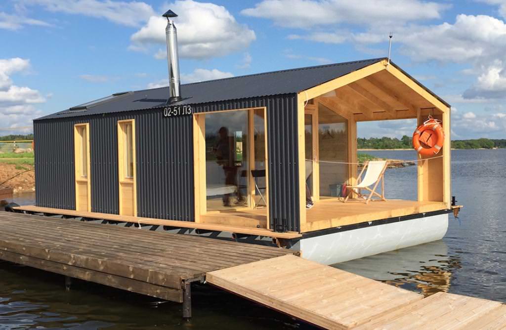 Image of: modular tiny house on boat