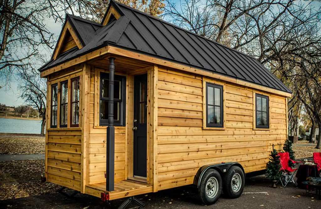 Image of: photos of tiny houses trailer on wheels