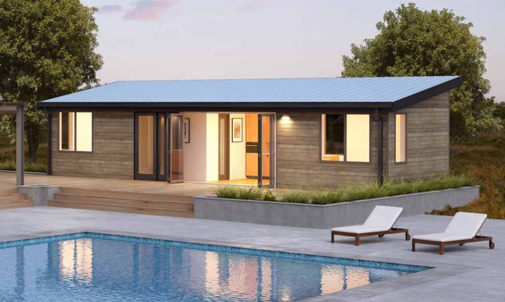 Image of: pre built luxury tiny houses with swimming pool