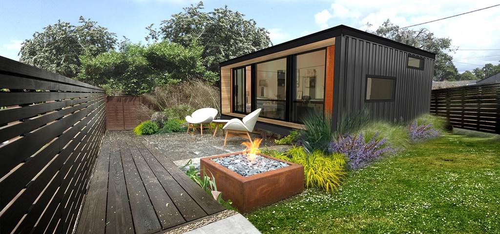 Image of: pre built tiny houses with landscaping