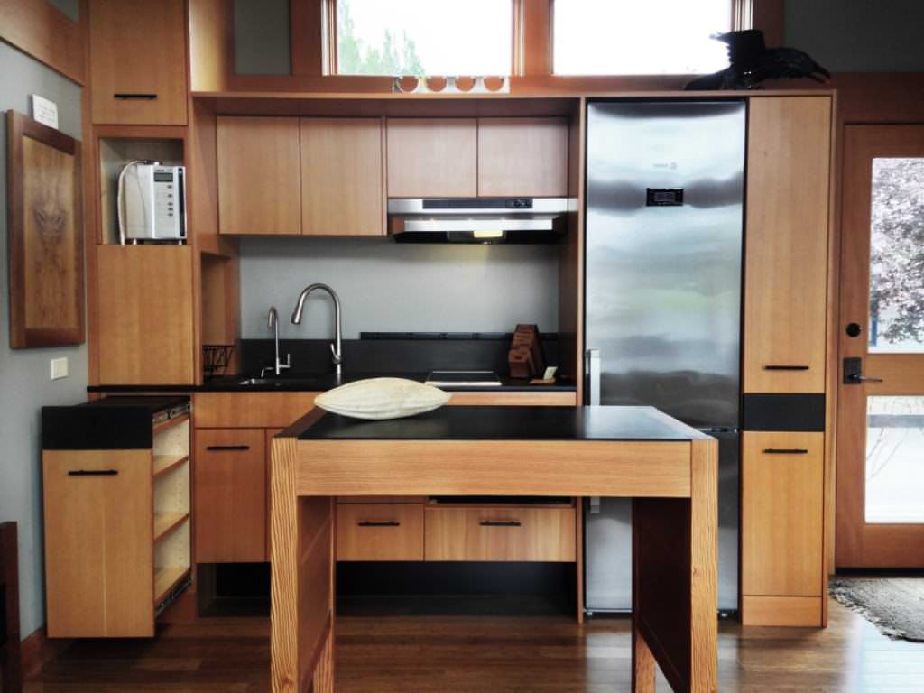 Image of: prefab tiny house kitchen view