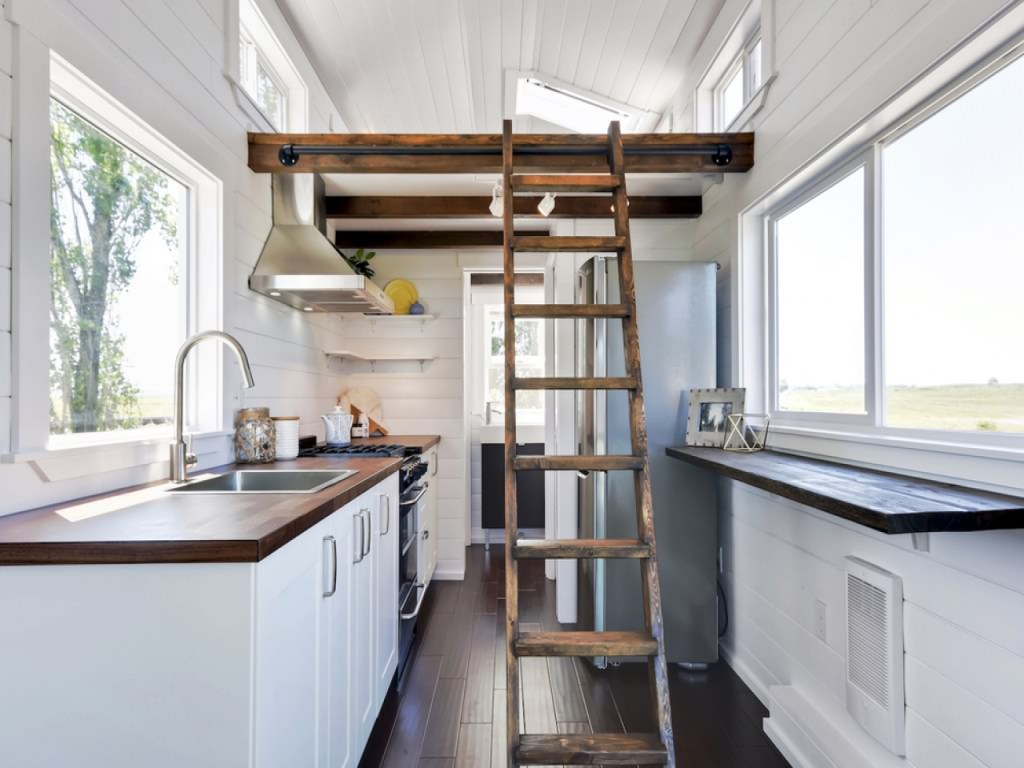 Image of: prefab tiny house on wheels inside view