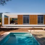 prefab tiny house with swimming pool
