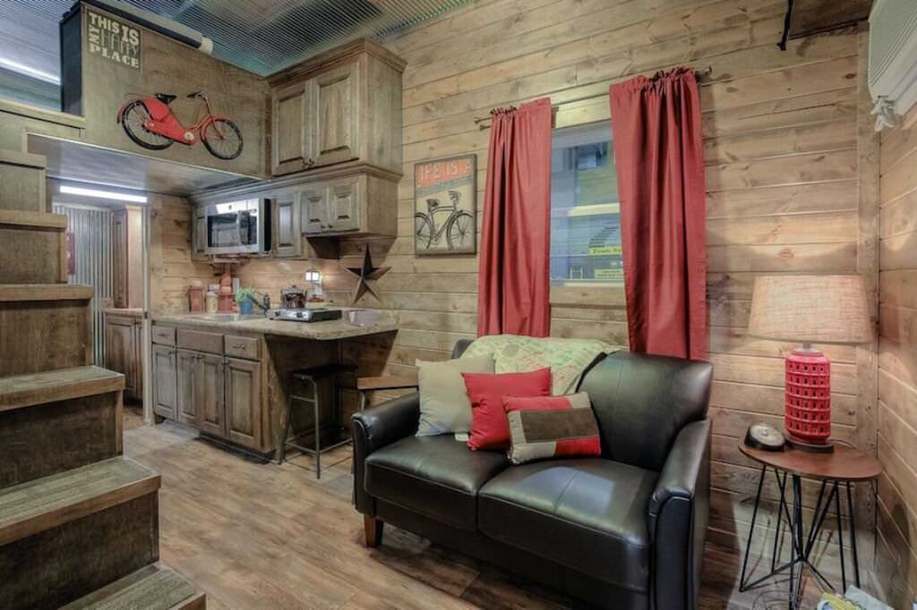 Image of: rustic living room tiny house