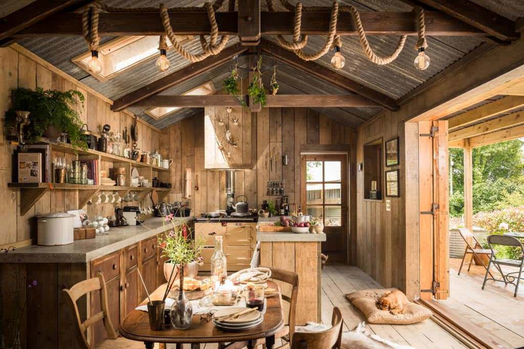 Image of: rustic tiny house interior view
