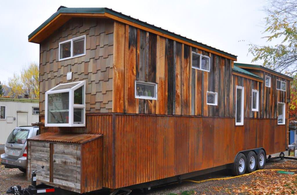 rustic tiny house on wheels