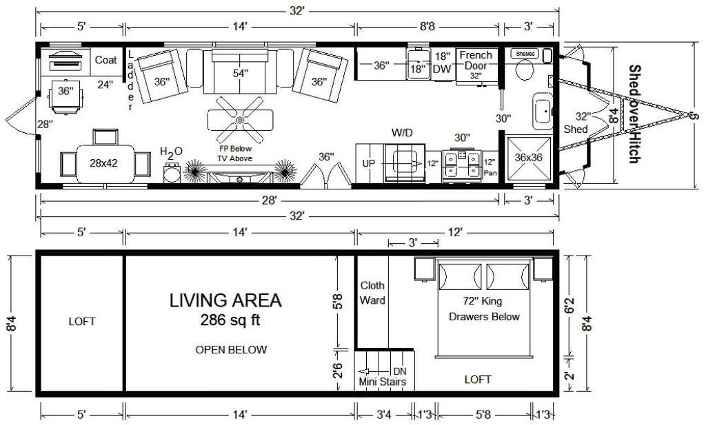 Image of: tiny house floor plan