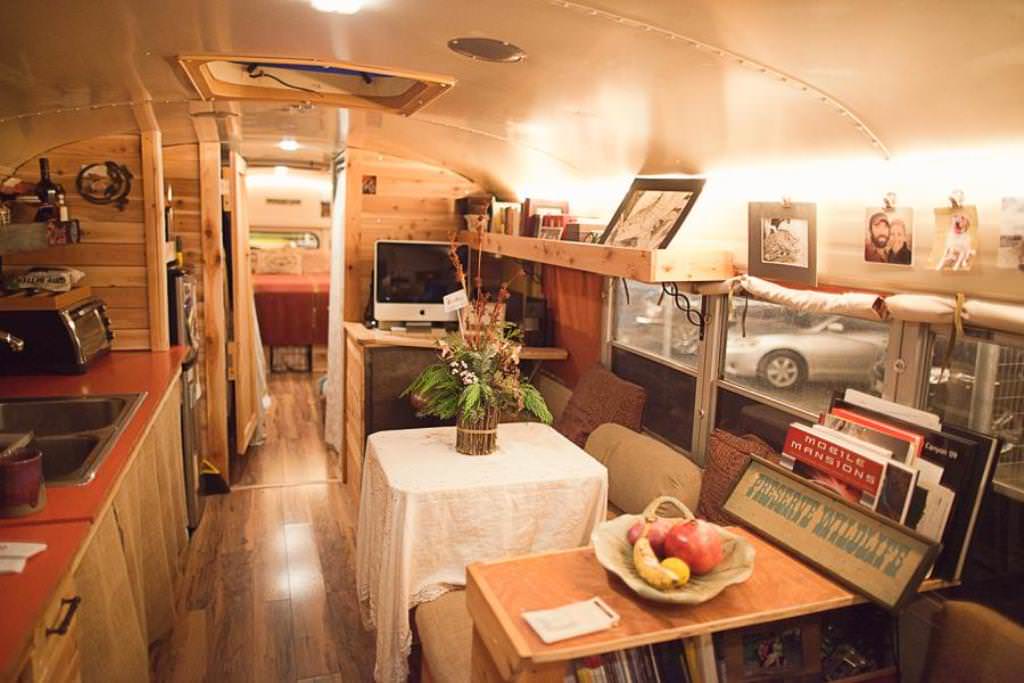 Image of: awesome bus tiny house interior ideas