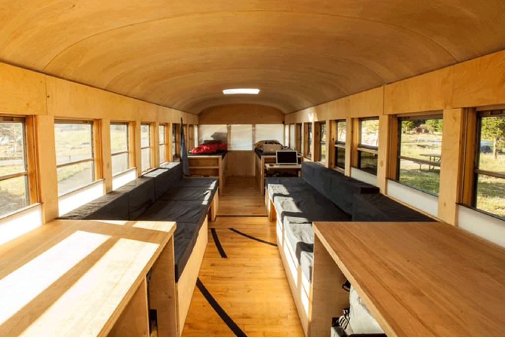 Image of: bus tiny house interior view ideas