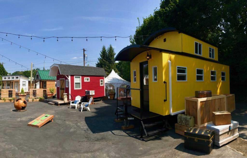 Image of: caboose tiny house for rent