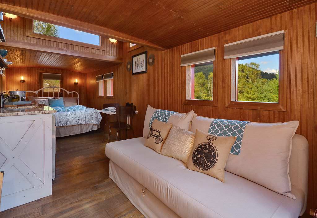 Image of: caboose tiny house interior view
