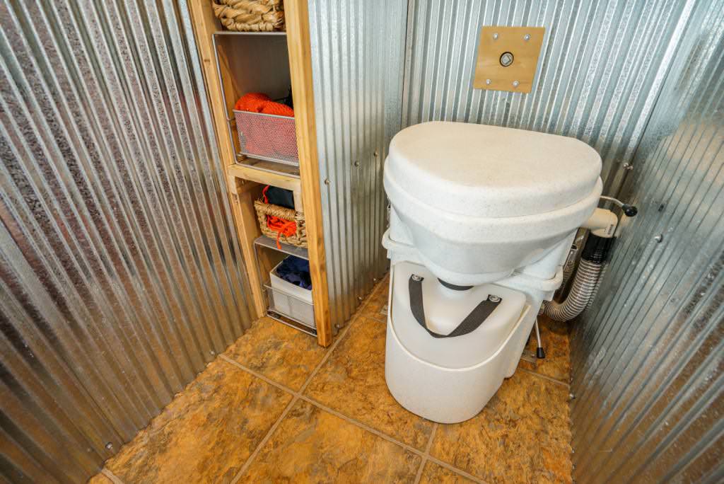 Image of: composting toilet tiny house idea side view