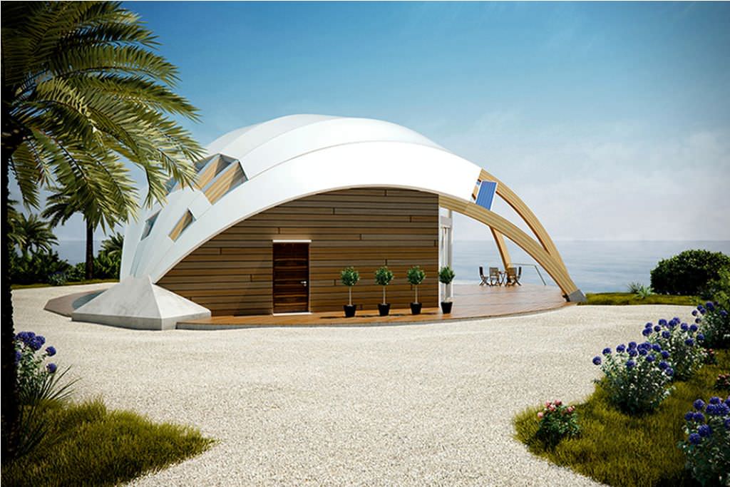Image of: concrete tiny house plans on beach design
