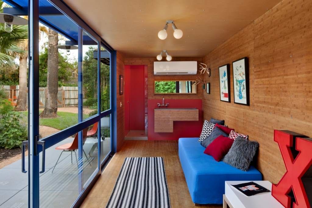Image of: container tiny house interior view
