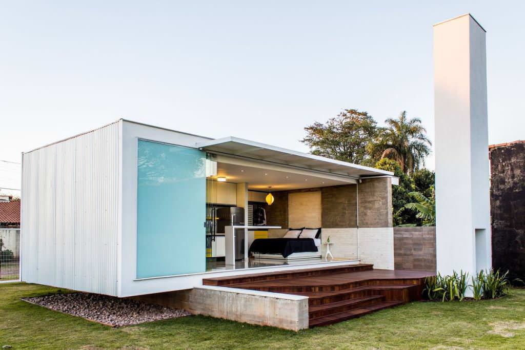 Image of: contemporary concrete tiny house plans