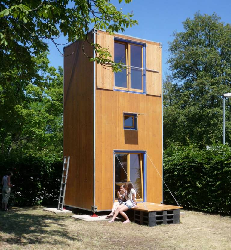 Image of: tall container tiny house