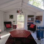 converting shed into tiny house interior view
