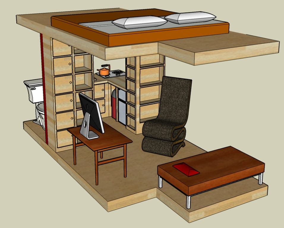 Image of: design tiny house image 3d