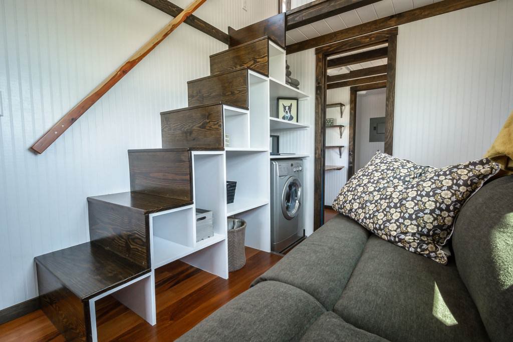 Image of: small appliances for tiny houses plans under stair