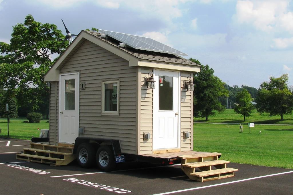 Image of: solar powered tiny house on wheels design