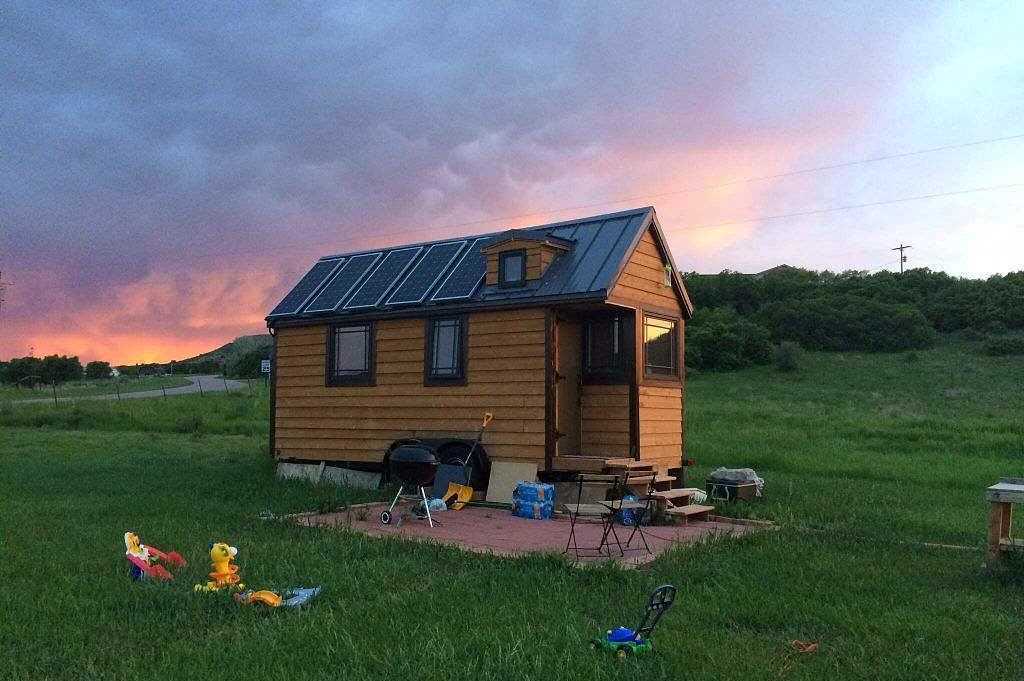 Image of: solar powered tiny house on wheels style