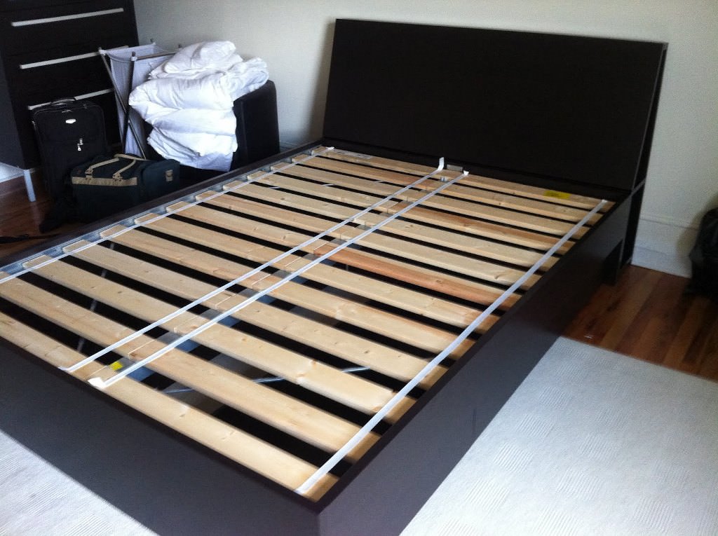 Image of: ikea malm bed frame black brown