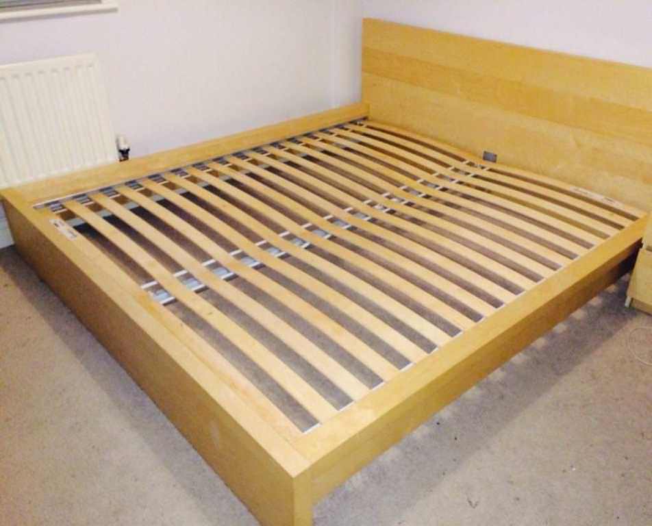 Image of: malm bed frame white stained oak