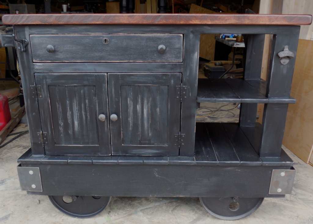 Image of: industrial kitchen island cart