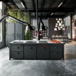 industrial kitchen island idea for apartment