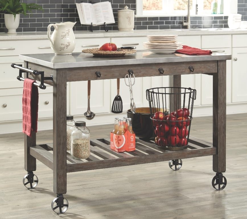 Image of: industrial kitchen island on wheels