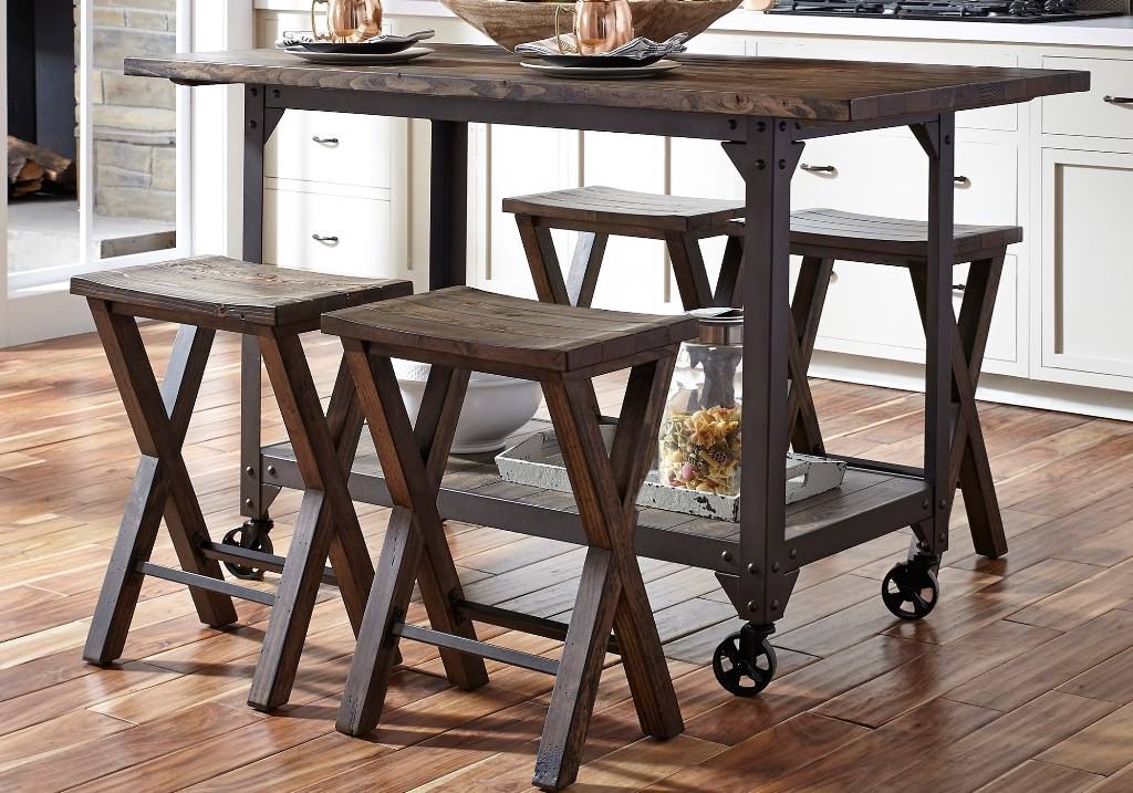 Image of: industrial kitchen island with seating