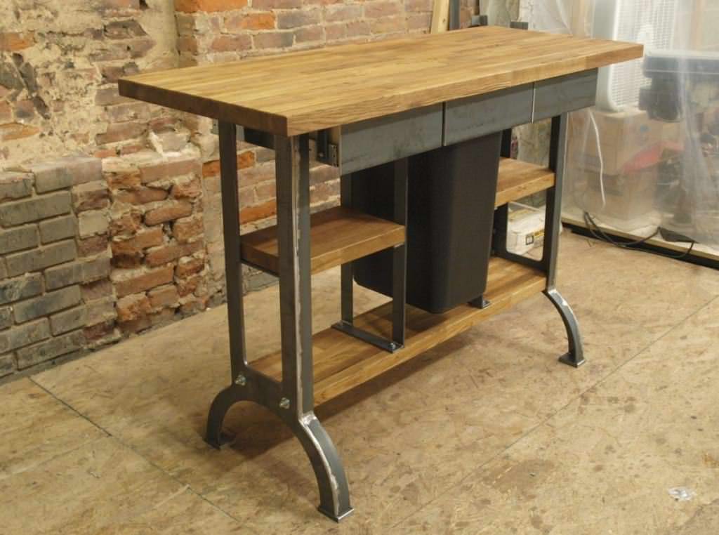Image of: rustic industrial kitchen island