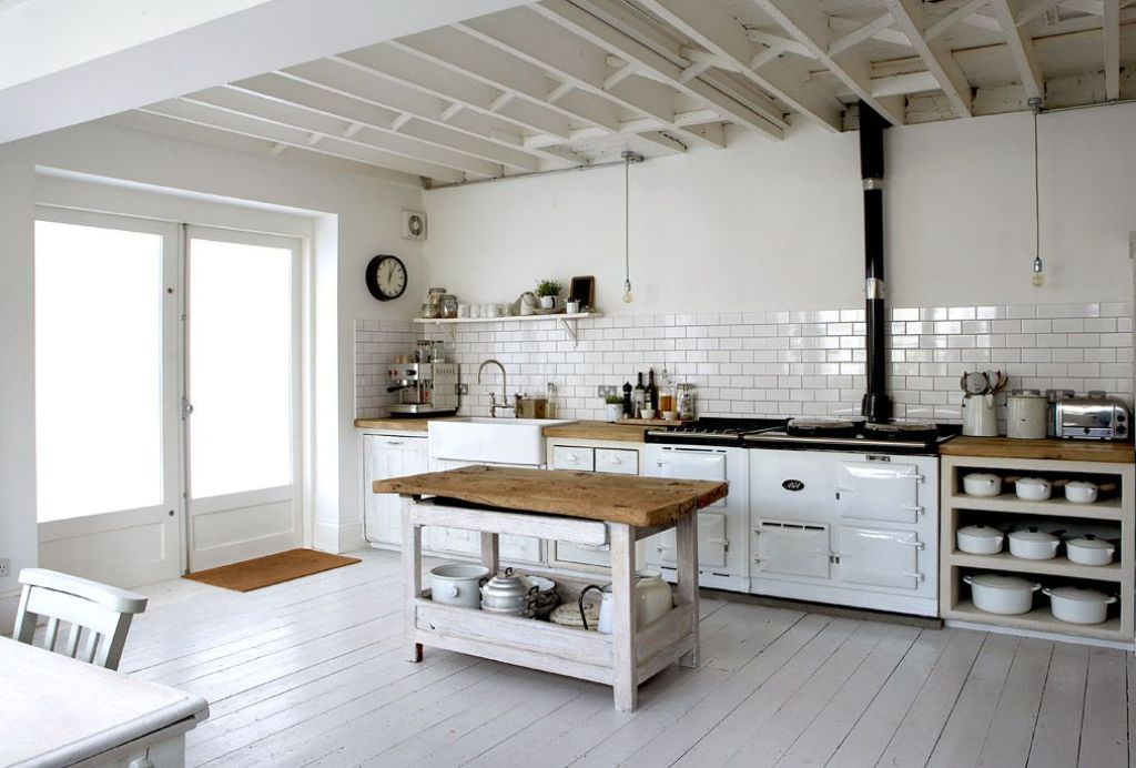 Image of: white industrial kitchen island