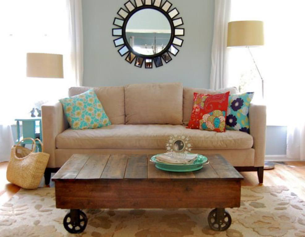 Image of: coffee table with wheels