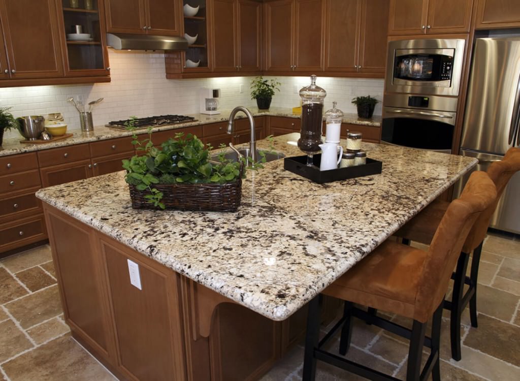 Image of: colonial cream granite kitchen countertops