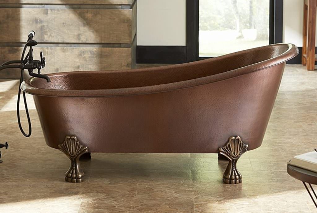 Image of: copper clawfoot tub