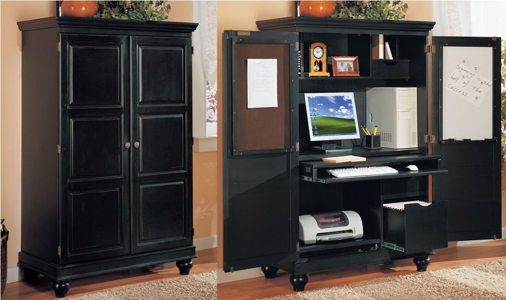 Image of: corner computer armoire