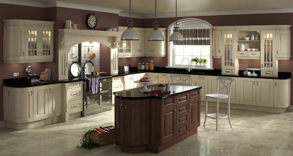 Image of: cream colored kitchen cabinets photos