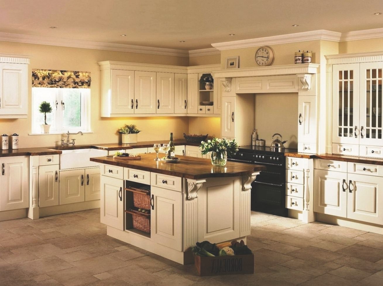 Image of: cream-kitchen-cabinets-image