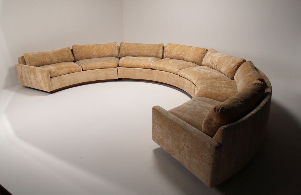 Image of: curved leather sectional sofa