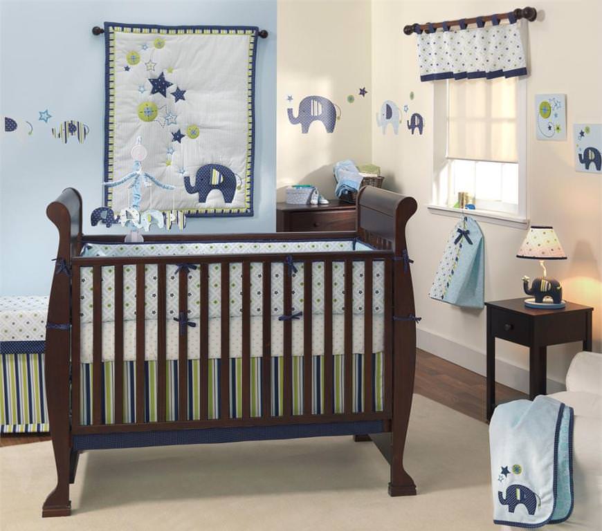 Image of: elephant crib bedding for boys