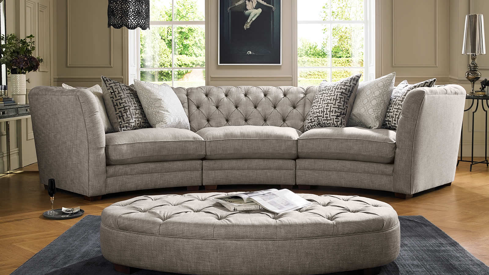 Image of: rounded loveseat