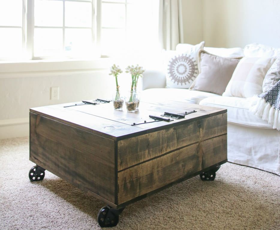 Image of: rustic coffee tables with wheels